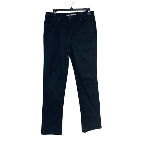 Jones New York Jeans Womens Size 8 Lexington Mid Rise Stretch Denim Black Jeans - Picture 1 of 6